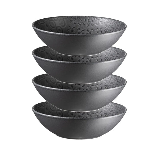 Azulejo Noir Schüssel. | 4-tlg. | Schwarz | Steinzeug | Made in Portugal
