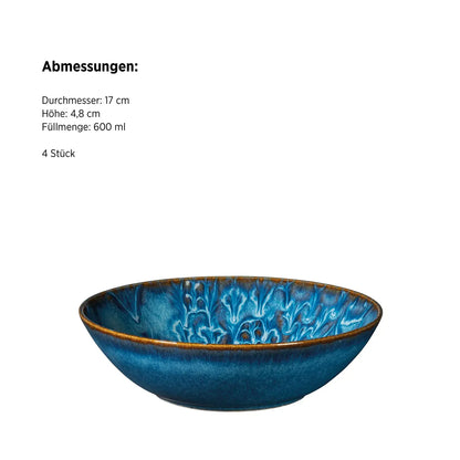 Azulejo Blu Schüssel. | 4-tlg. | Blau | Steinzeug | Made in Portugal