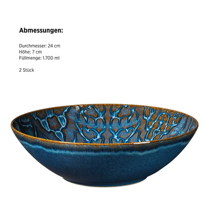 Azulejo Blu Schüssel. | 2-tlg. | Blau | Steinzeug | Made in Portugal