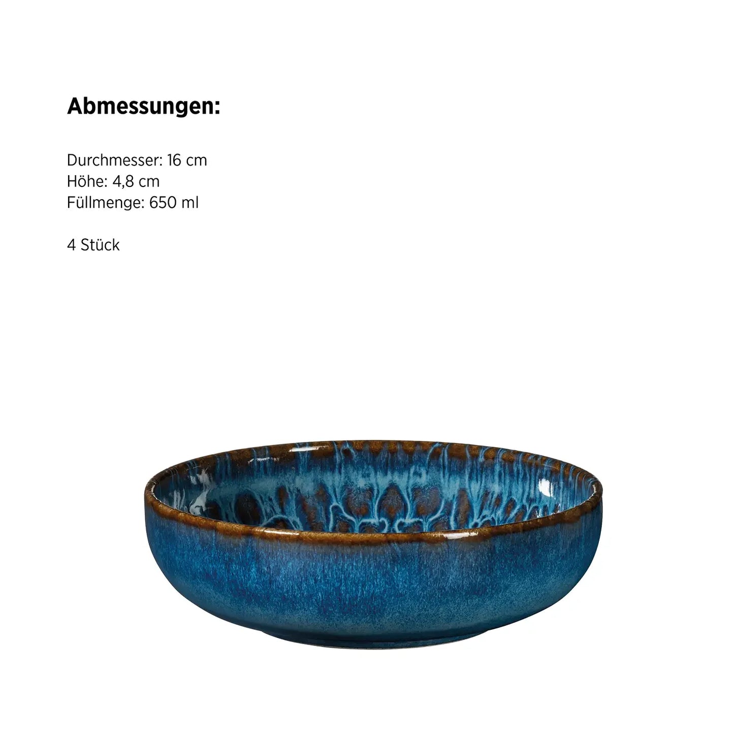 Azulejo Blu Schüssel. | 4-tlg. | Blau | Steinzeug | Made in Portugal