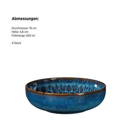 Azulejo Blu Schüssel. | 4-tlg. | Blau | Steinzeug | Made in Portugal