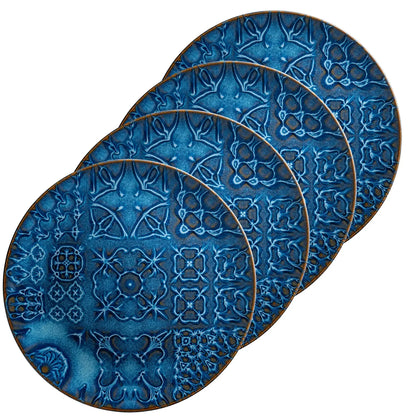 Azulejo Blu Platzteller | 4-tlg. | Blau | Steinzeug | Made in Portugal