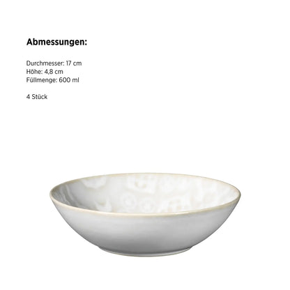 Azulejo Blanc Schüssel. | 4-tlg. | Weiß | Steinzeug | Made in Portugal