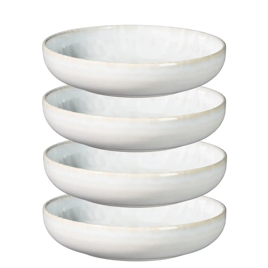 Azulejo Blanc Teller tief UNO. | 4-tlg. | Weiß | Steinzeug | Made in Portugal