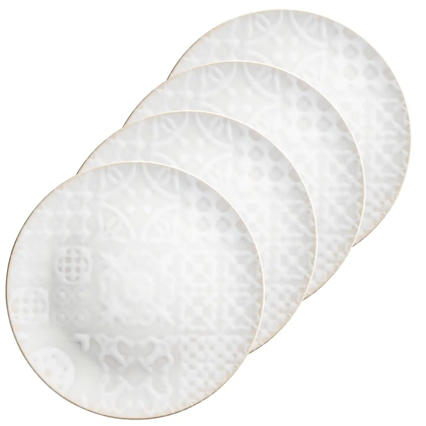 Azulejo Blanc Platzteller | 4-tlg. | Weiß | Steinzeug | Made in Portugal