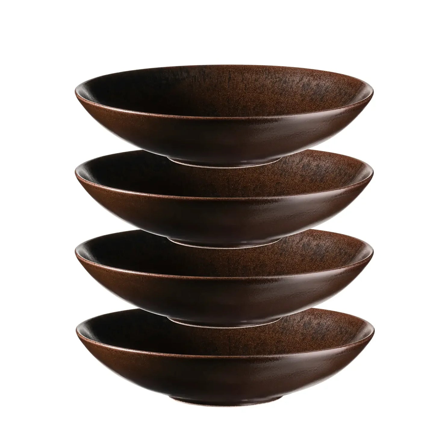 Bronzo Teller tief UNO. | 4-tlg. | Schwarz | Steinzeug | Made in Portugal