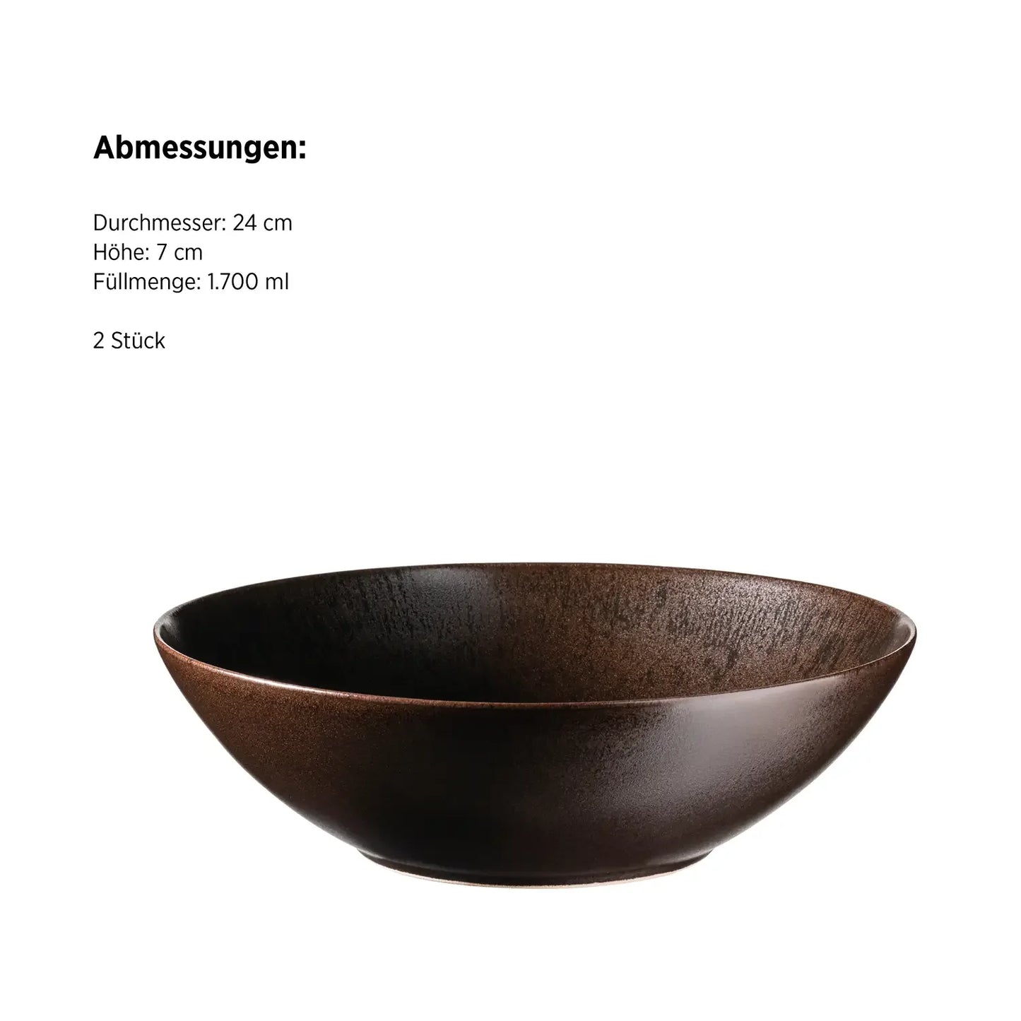 Bronzo Schüssel. | 2-tlg. | Schwarz | Steinzeug | Made in Portugal