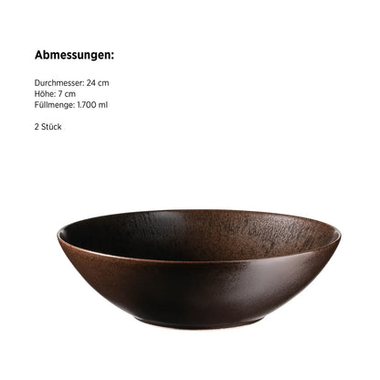 Bronzo Schüssel. | 2-tlg. | Schwarz | Steinzeug | Made in Portugal