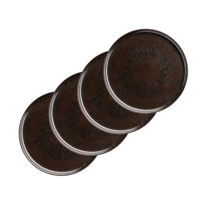 Bronzo Dessertteller UNO. | 4-tlg. | Schwarz | Steinzeug | Made in Portugal