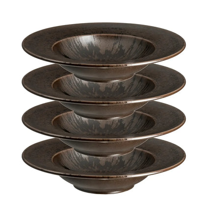 Bronzo Pastateller | 4-tlg. | Schwarz | Steinzeug | Made in Portugal