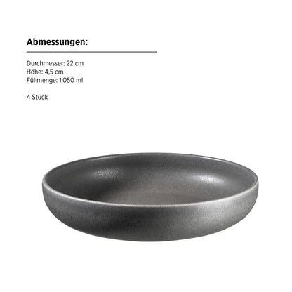Uniq Schüssel | 4-tlg. | Anthrazit | Steinzeug | Made in Portugal