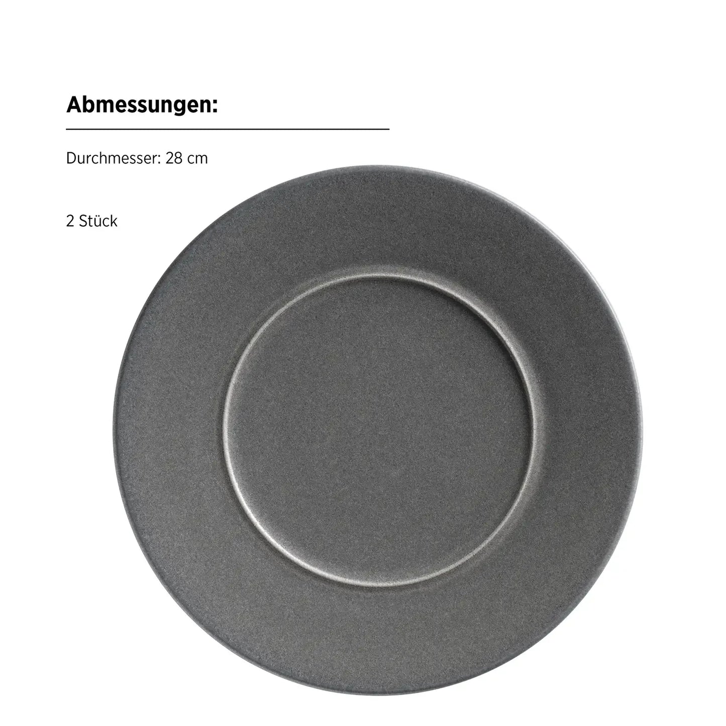 Uniq Dinnerware Set | 8-Piece | Anthracite | Stoneware | Made in Portugal