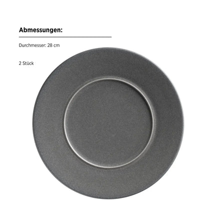 Uniq Dinnerware Set | 8-Piece | Anthracite | Stoneware | Made in Portugal