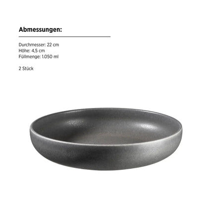 Uniq Dinnerware Set | 8-Piece | Anthracite | Stoneware | Made in Portugal