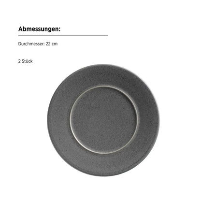 Uniq Dinnerware Set | 8-Piece | Anthracite | Stoneware | Made in Portugal