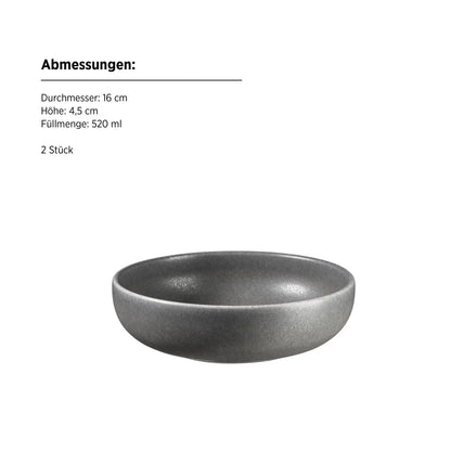 Uniq Dinnerware Set | 8-Piece | Anthracite | Stoneware | Made in Portugal
