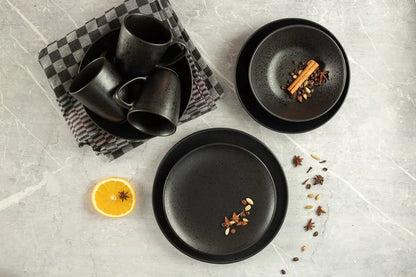 Purist Dinnerware Set | 12-pc. | Black | Stoneware | Made in Portugal