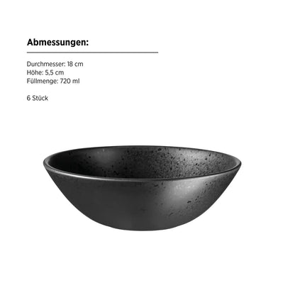Purist Breakfast Set | 18-piece | Black | Stoneware | Made in Portugal