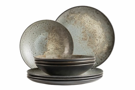 Nova Tafelservice | 8-tlg. | Grau | Steinzeug | Made in Portugal