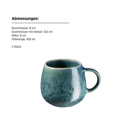 Nova Frühstücksset | 12-tlg. | Blau | Steinzeug | Made in Portugal