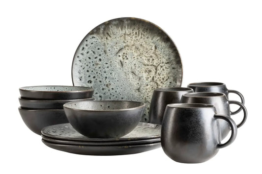 Nova Frühstücksset | 12-tlg. | Grau | Steinzeug | Made in Portugal