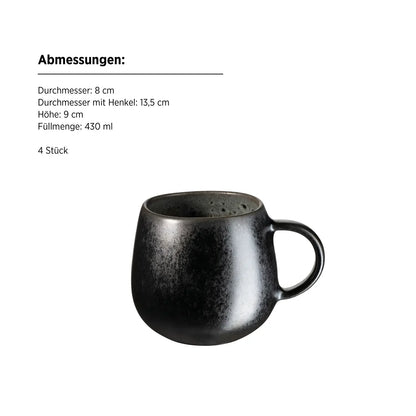 Nova Frühstücksset | 12-tlg. | Grau | Steinzeug | Made in Portugal