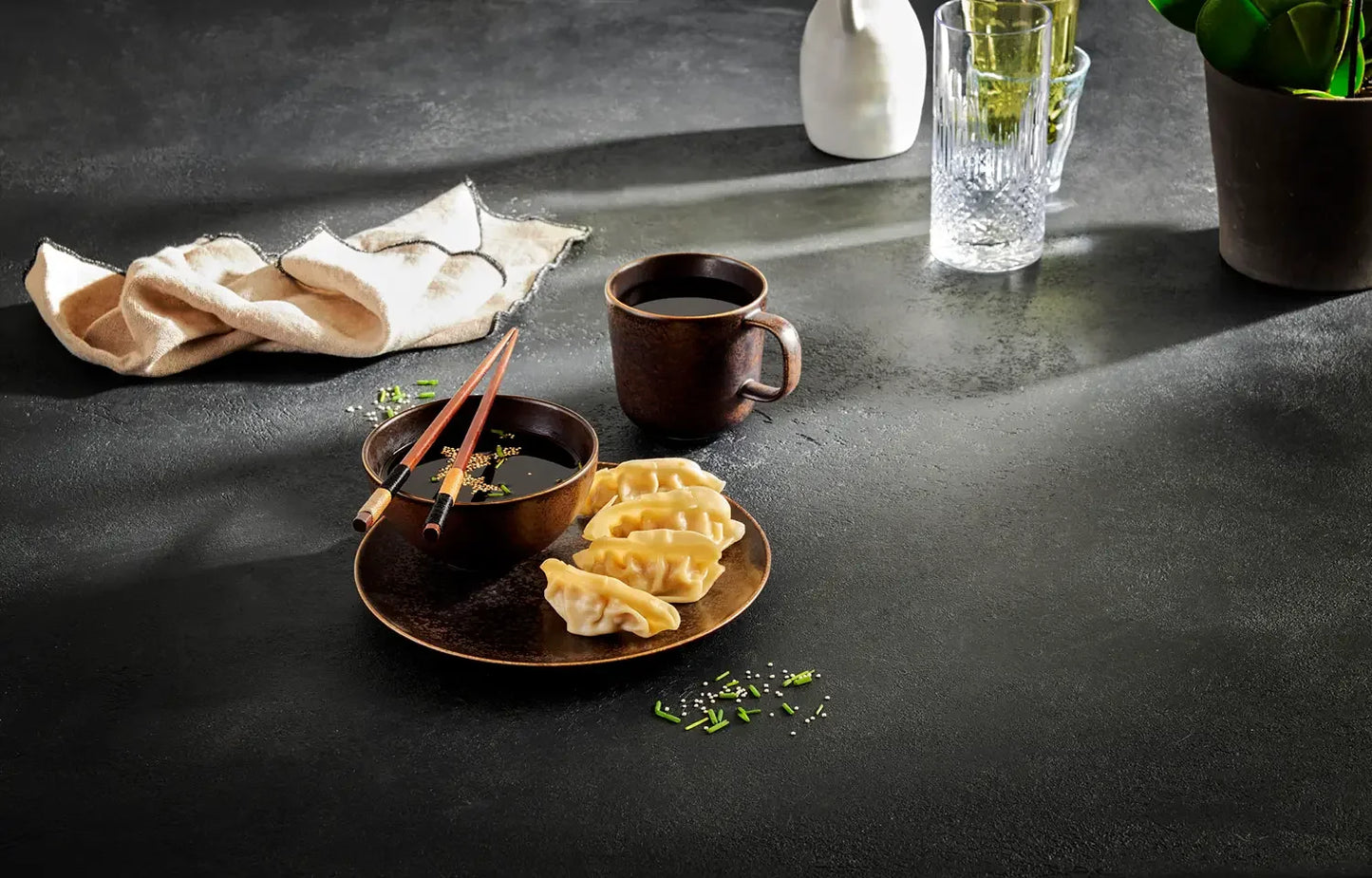 Forte Pastateller | 4-tlg. | Schwarz / Braun | Porzellan | Made in Portugal