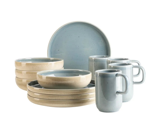 Pastello Frühstücksset | 12-tlg. | Blau | Steinzeug | Made in Portugal
