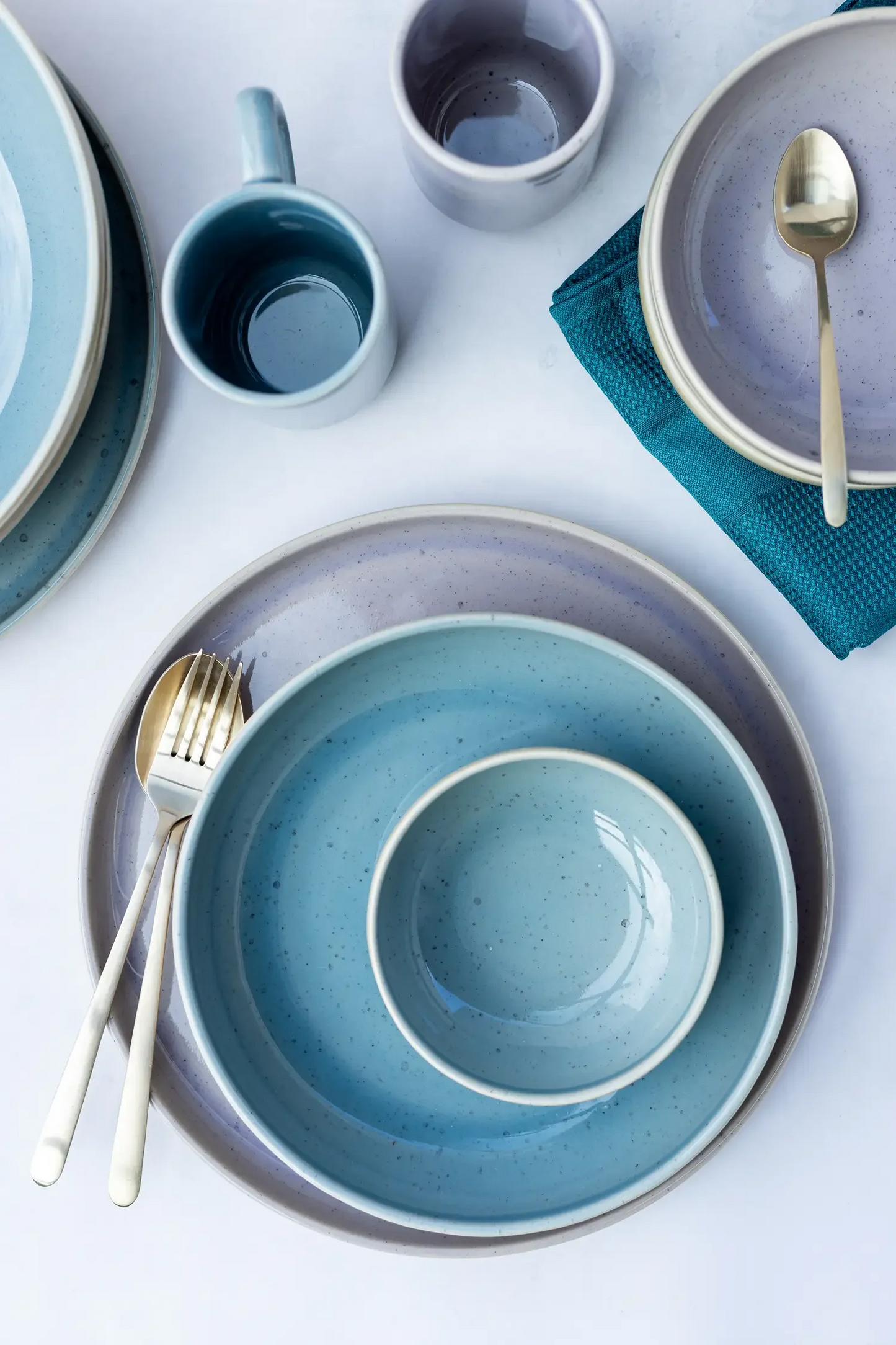 Pastello Schüssel-Set | 5-tlg. | Blau | Steinzeug | Made in Portugal