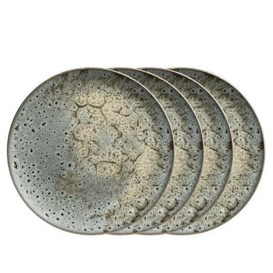 Nova Teller flach | 4-tlg. | Grau | Steinzeug | Made in Portugal