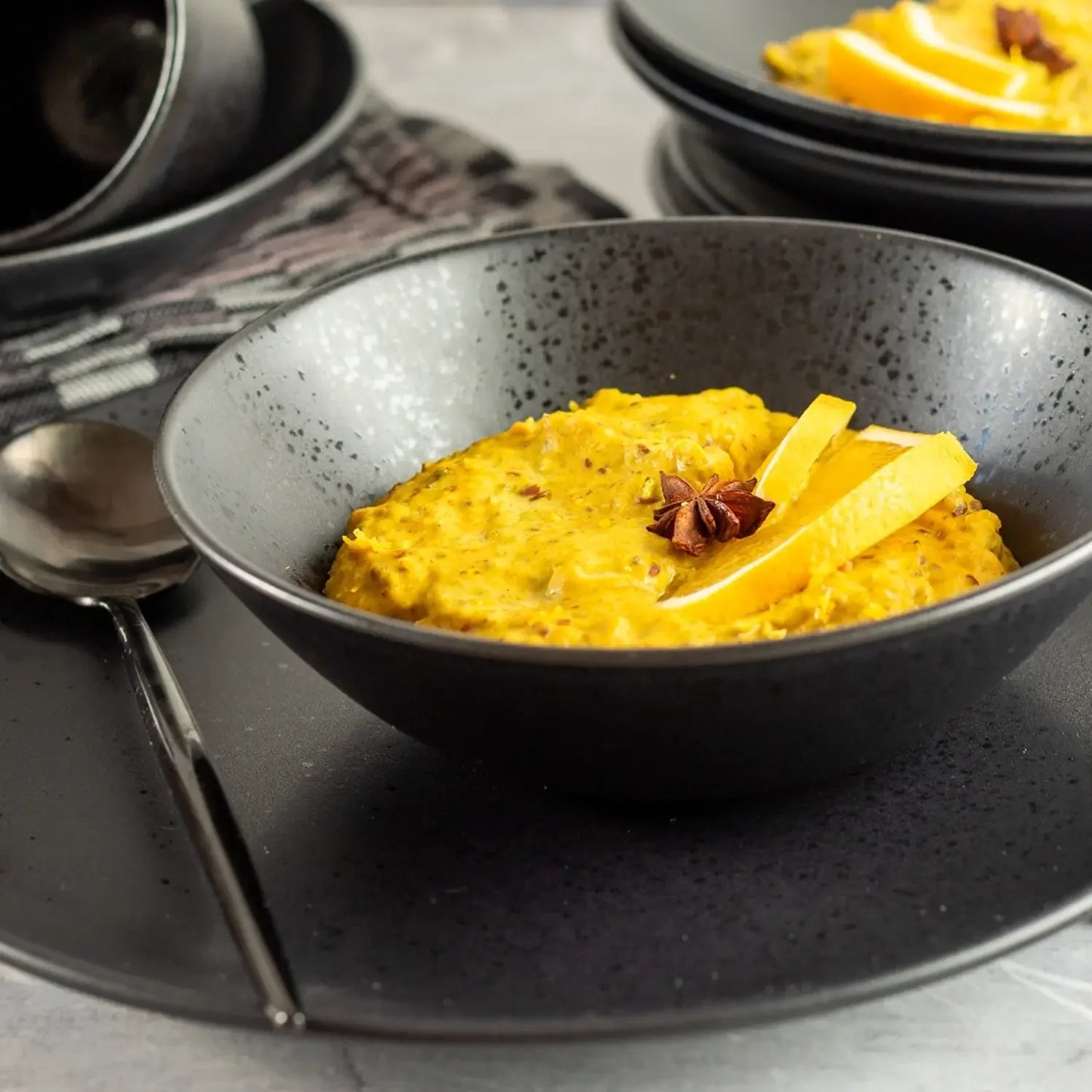 Assiette creuse Purist | 6 pièces | Noir | Grès | Fabriqué au Portugal