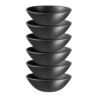 Purist Bowl | 6-Piece Set | Black | Stoneware | Made in Portugal