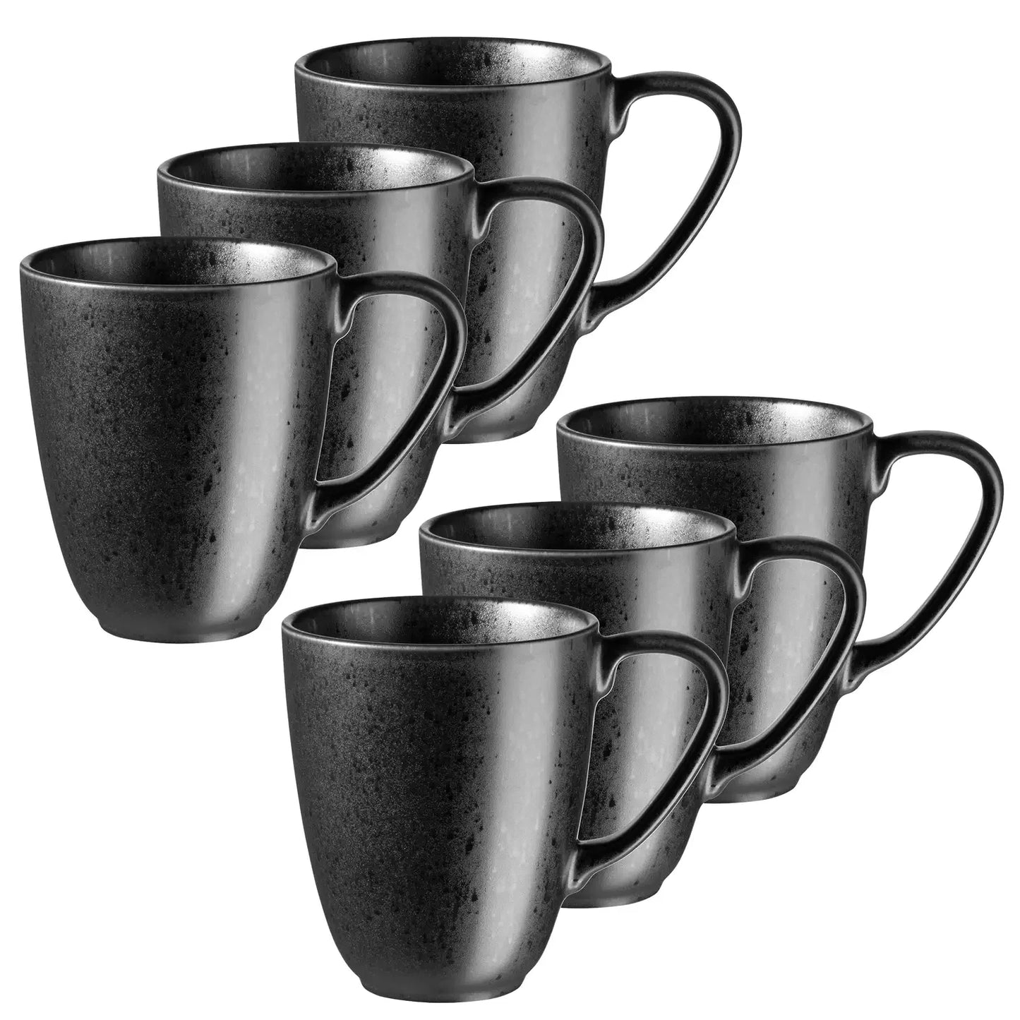 Purist Kaffeebecher 420 ml | 6-tlg. | Schwarz | Steinzeug | Made in Portugal