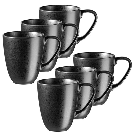 Purist Kaffeebecher 420 ml | 6-tlg. | Schwarz | Steinzeug | Made in Portugal
