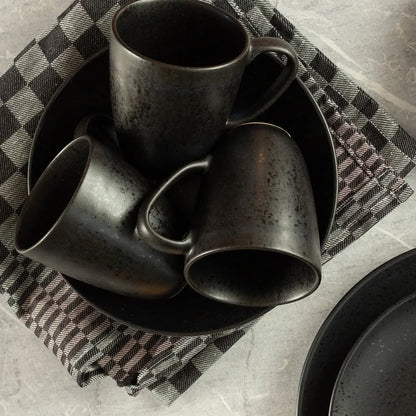 Purist Kaffeebecher 420 ml | 6-tlg. | Schwarz | Steinzeug | Made in Portugal