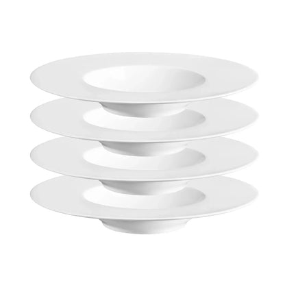 Assiettes gourmets Saturno | 4 pièces | Blanc | Porcelaine | Fabriqué au Portugal
