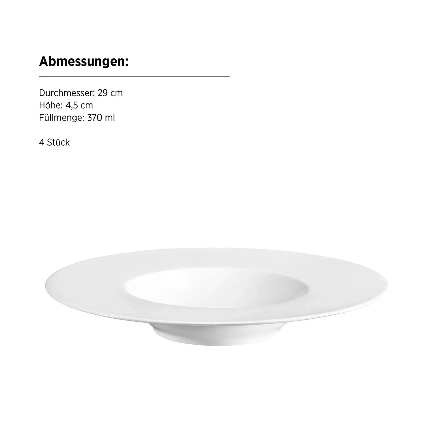 Assiettes gourmets Saturno | 4 pièces | Blanc | Porcelaine | Fabriqué au Portugal