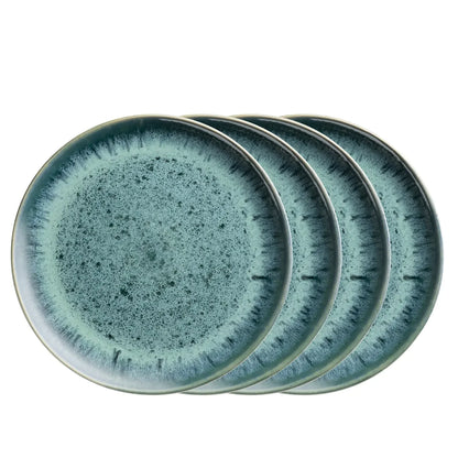 Nova Teller flach | 4-tlg. | Blau | Steinzeug | Made in Portugal