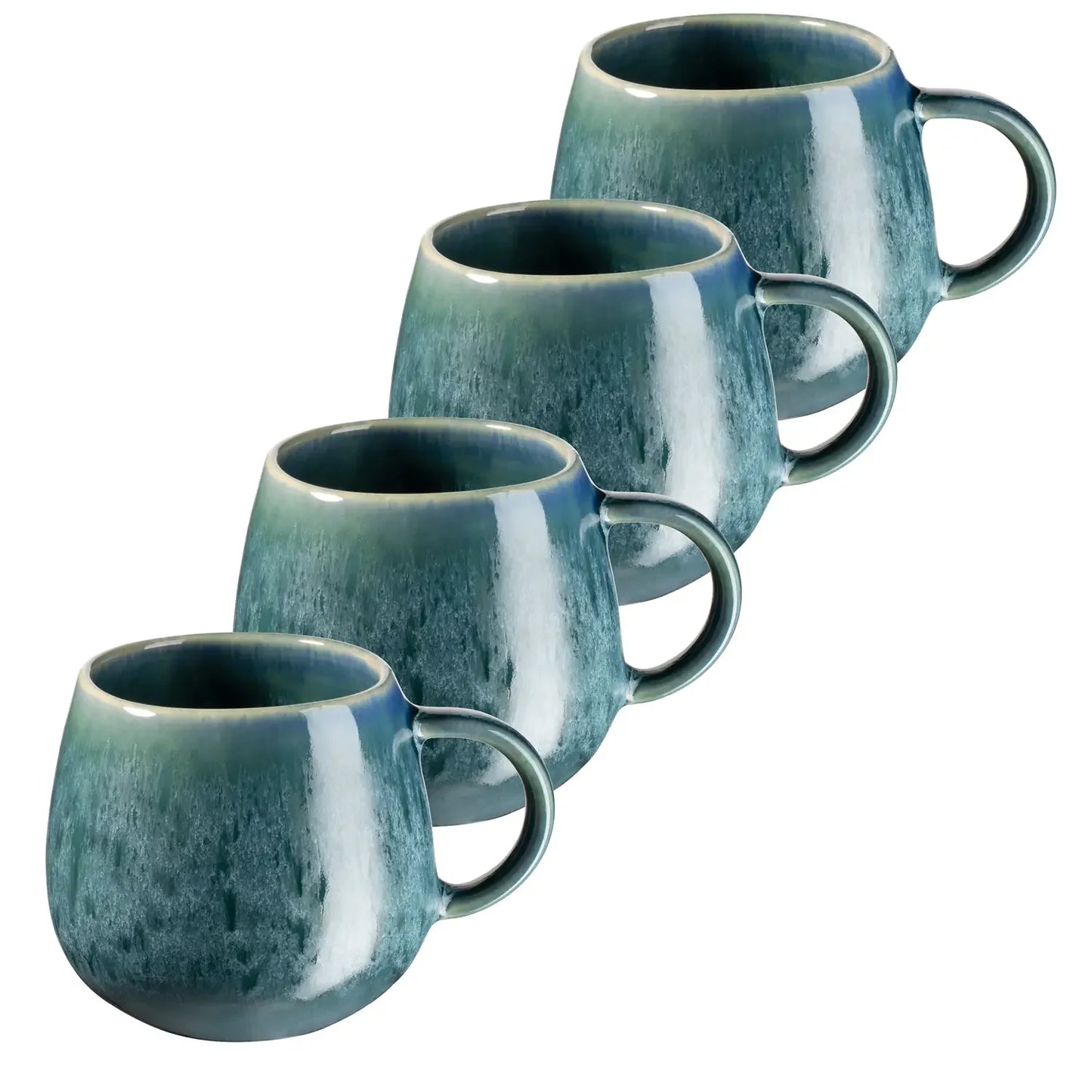 Nova Kaffeebecher 430 ml | 4-tlg. | Blau | Steinzeug | Made in Portugal