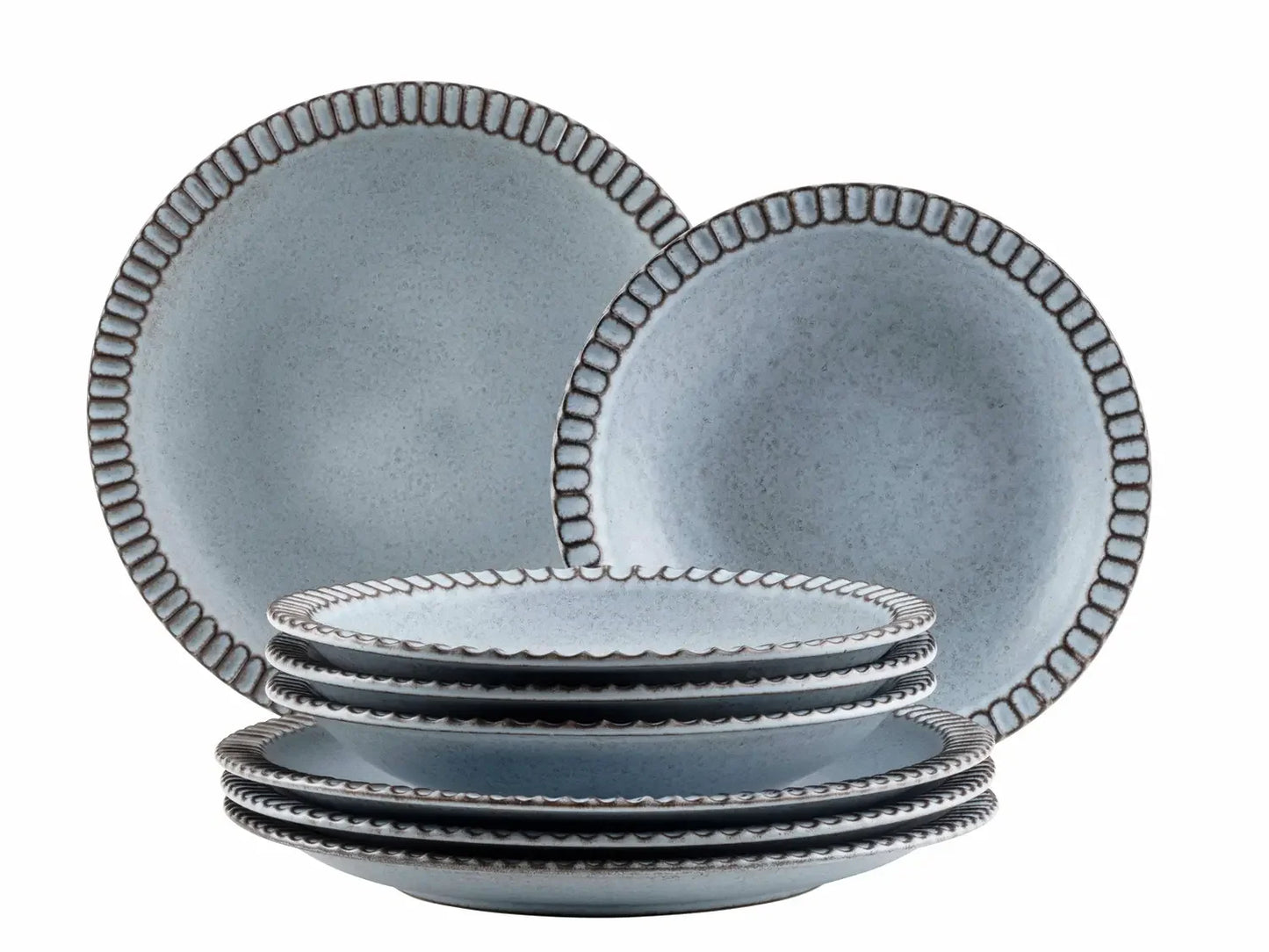 Idyll Tellerset | 8-tlg. | blau | Steinzeug | Made in Portugal