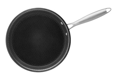 Vulcano Ceramica Crêpe Pan, ceramic-coated with honeycomb structure | Silver / Black | 18/10 Stainless Steel