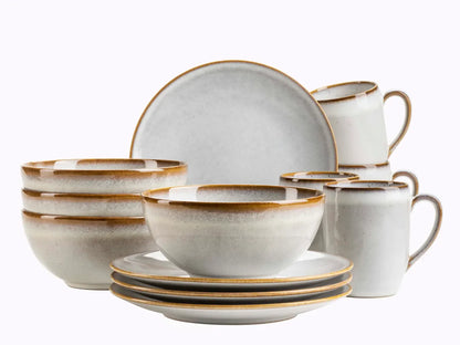 Fume Frühstückset | 12-tlg. | Weiß | Steinzeug | Made in Portugal