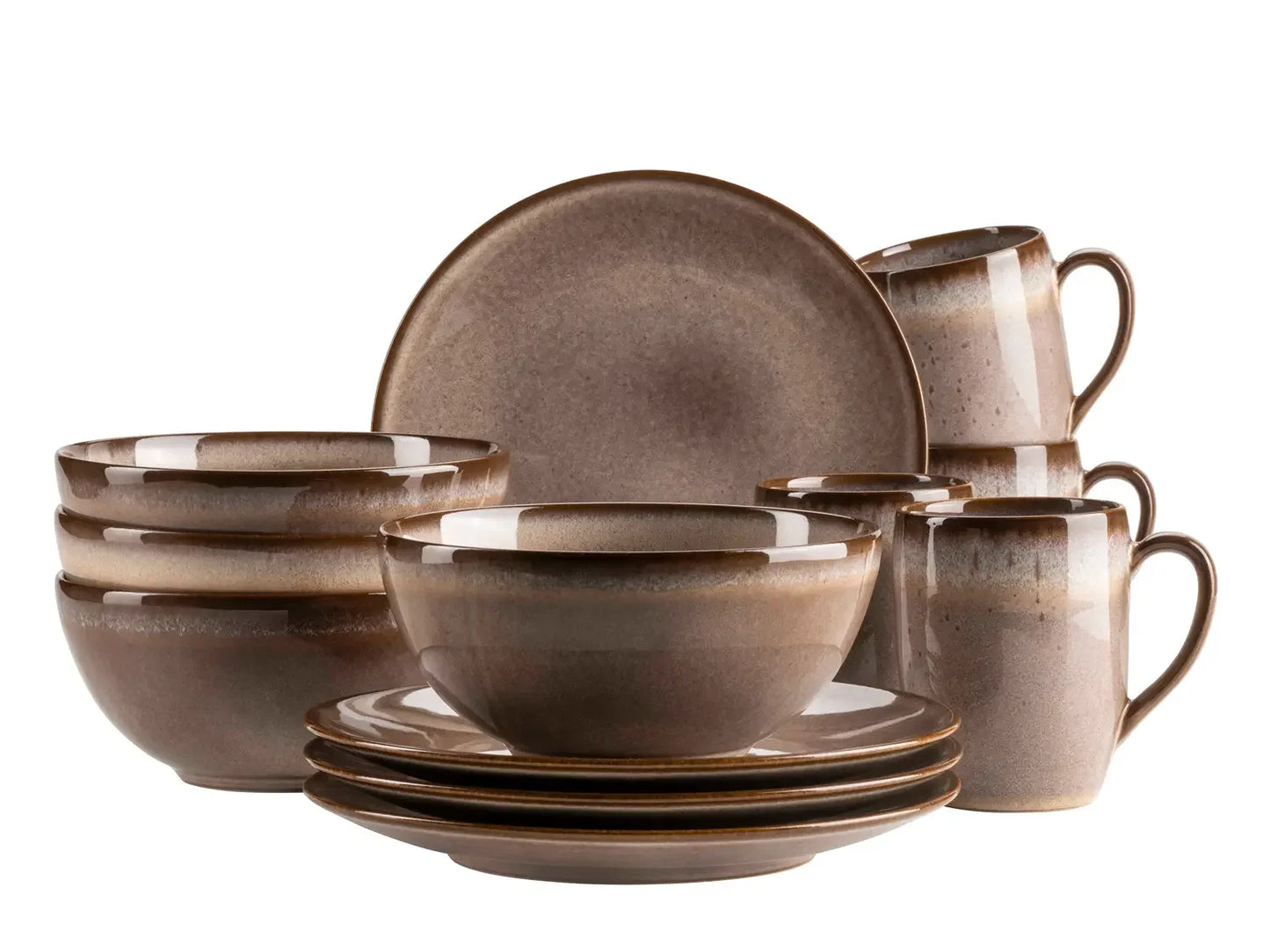 Fume Frühstückset | 12-tlg. | Braun | Steinzeug | Made in Portugal