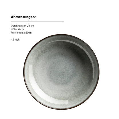Fume Speiseset | 8-tlg. | Grün | Steinzeug | Made in Portugal