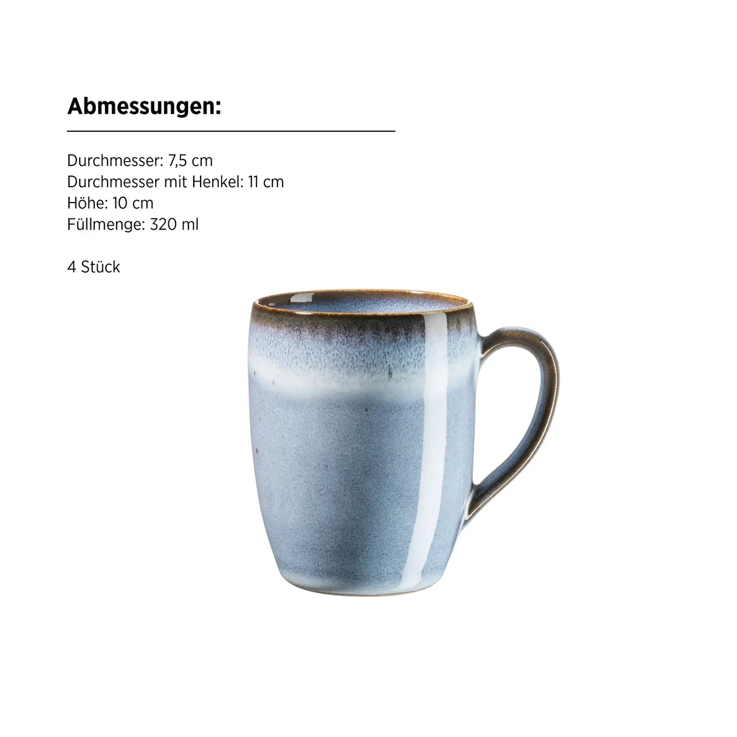 Fume Frühstückset | 12-tlg. | Blau | Steinzeug | Made in Portugal
