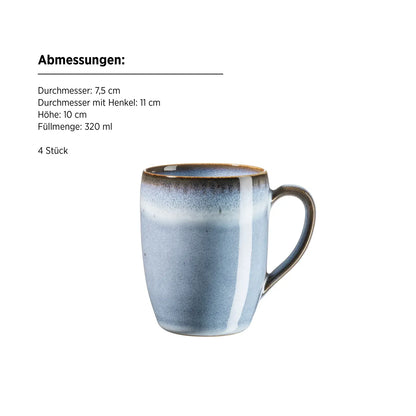 Fume Frühstückset | 12-tlg. | Blau | Steinzeug | Made in Portugal