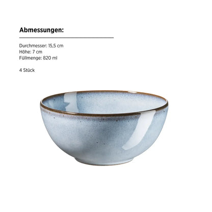 Fume Frühstückset | 12-tlg. | Blau | Steinzeug | Made in Portugal
