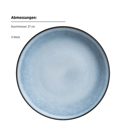 Fume Speiseset | 8-tlg. | Blau | Steinzeug | Made in Portugal
