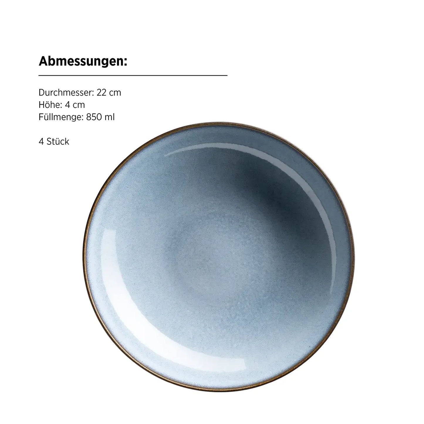 Fume Speiseset | 8-tlg. | Blau | Steinzeug | Made in Portugal