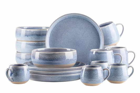 Marea Frühstückset | 16-tlg. | Blau | Steinzeug